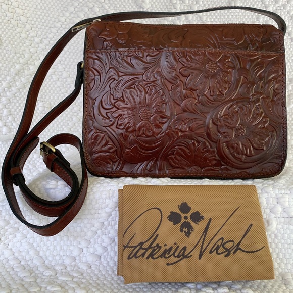 Patricia Nash Bags Patricia Nash Nazaire Top Zip Tooled Leather